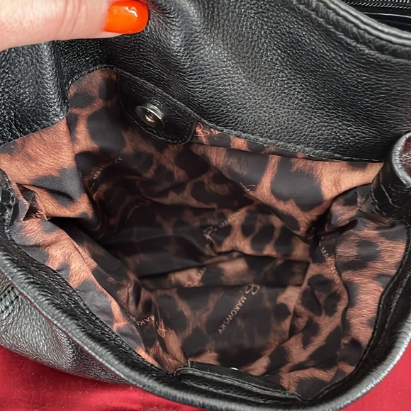 B Makowsky Black Leather Handbag - Picture 6 of 10